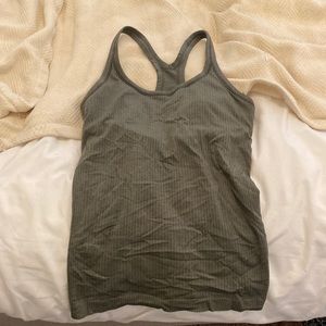 lululemon athletica Olive Green Ribbed Tank Top